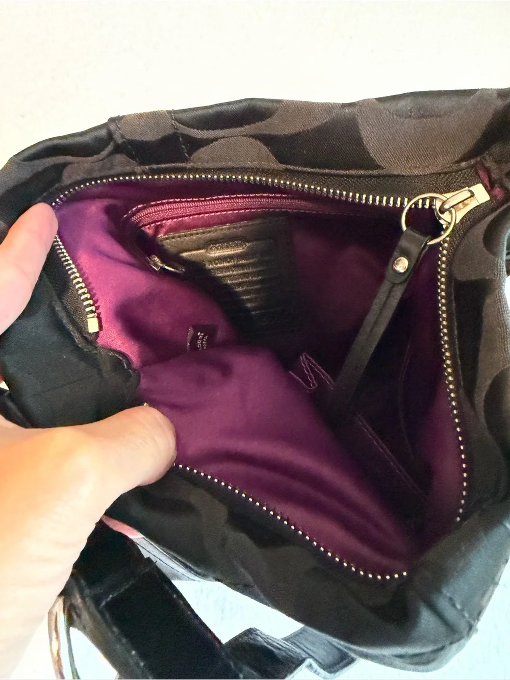 Coach Soho F16515 Black Signature Jacquard Buckle Hobo Shoulder Bag